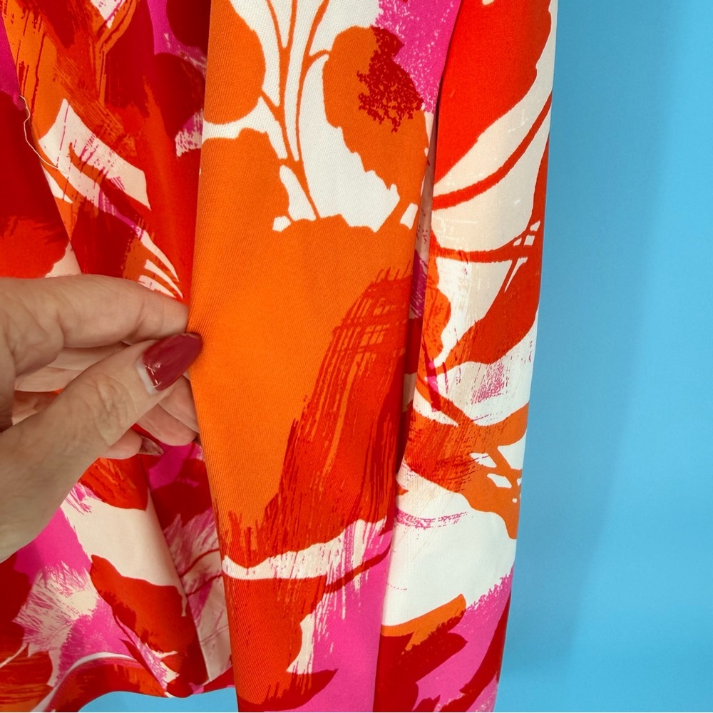 Tropical P12 Floral Sheath Dress WITH POCKETS Pink Orange Summer Vacation Barbie - Picture 6 of 9
